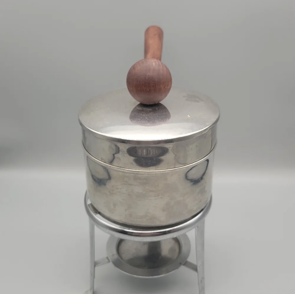 Vintage Fondue Pot Ernest Sohn mid Century modern Stainless steel chafing dish - Picture 5 of 7